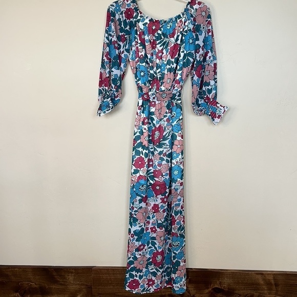 NEW Charles Henry Floral Off The Shoulder Chiffon Maxi Dress XS -Small - Picture 10 of 16